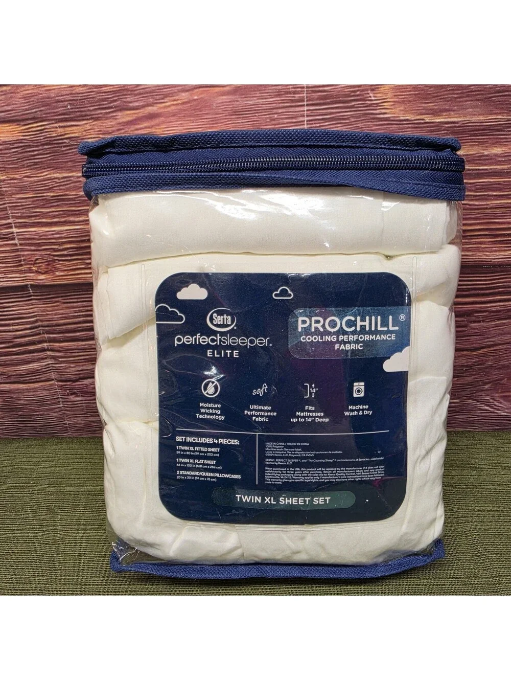 Serta Perfect Sleeper Elite ProChill Twin XL Sheet Set 4pc Cooling NEW